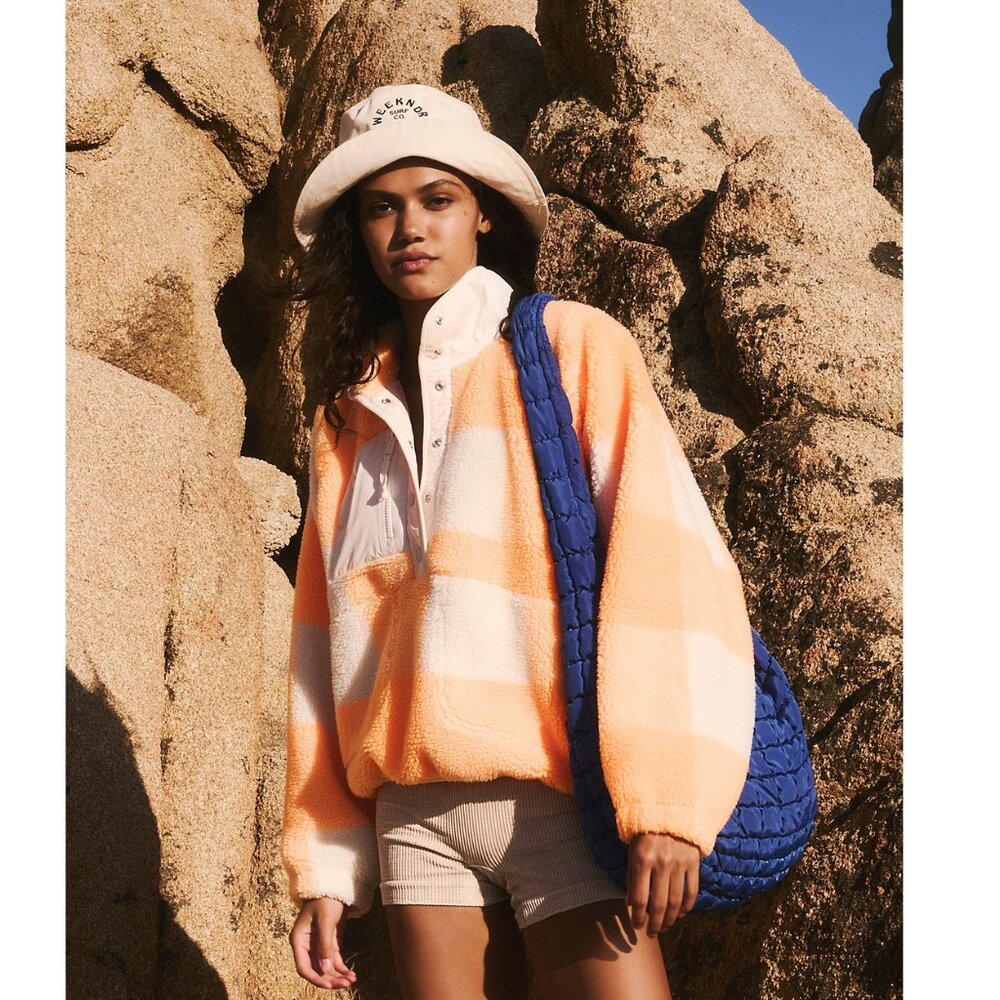 NWT XS Hit The Slopes Printed Fleece Pullover free people FP Movement